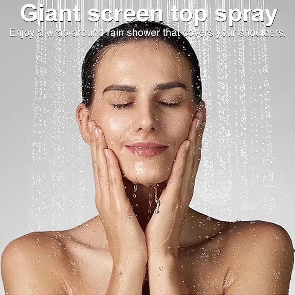 12 Inch Shower Head‎ with Extension Arm  Rain Shower head with Handheld Spray
